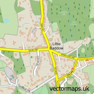 Street map sample of Little Baddow, Essex