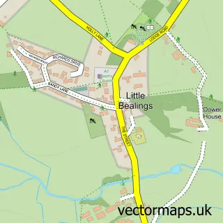 Street map sample of Little Bealings, Suffolk
