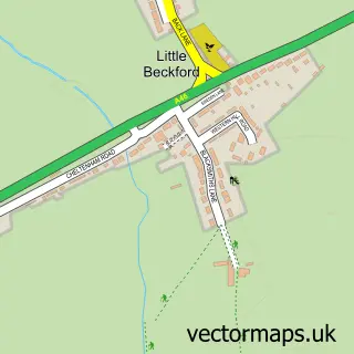 Street map sample of Little Beckford, Worcestershire