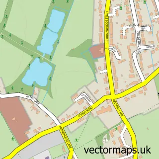 Street map sample of Little Bookham, Surrey