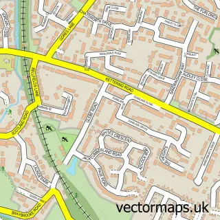Street map sample of Little Bowden, Leicestershire