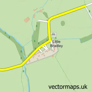 Street map sample of Little Bradley, Suffolk