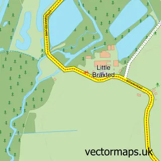 Street map sample of Little Braxted, Essex