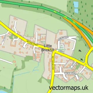 Street map sample of Little Brickhill, Buckinghamshire