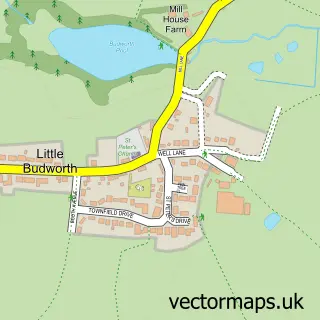Street map sample of Little Budworth, Cheshire