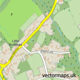Street map sample of Little Burstead, Essex