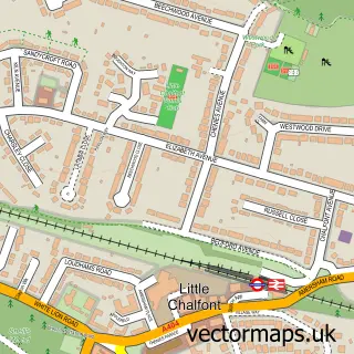 Street map sample of Little Chalfont, Buckinghamshire