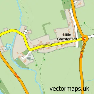 Street map sample of Little Chesterford, Essex