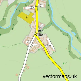 Street map sample of Little Clifton, Cumbria