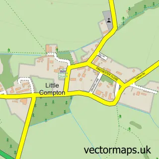 Street map sample of Little Compton, Warwickshire