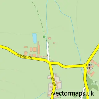 Street map sample of Little Dalby, Leicestershire