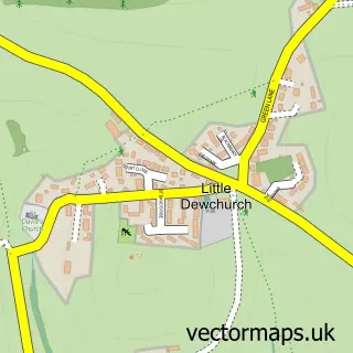 Street map sample of Little Dewchurch, Herefordshire