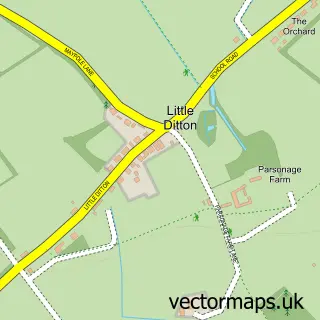 Street map sample of Little Ditton, Cambridgeshire