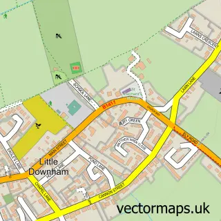 Street map sample of Little Downham, Cambridgeshire