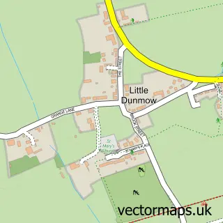 Street map sample of Little Dunmow, Essex