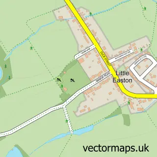 Street map sample of Little Easton, Essex