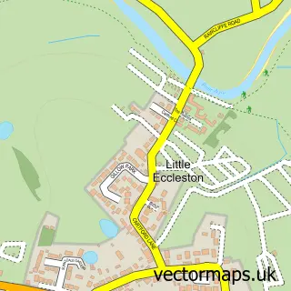 Street map sample of Little Eccleston, Lancashire