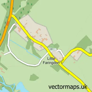 Street map sample of Little Faringdon, Oxfordshire