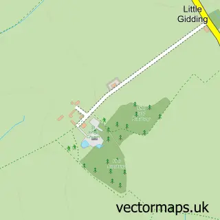 Street map sample of Little Gidding, Cambridgeshire