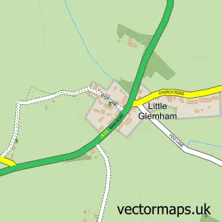 Street map sample of Little Glemham, Suffolk