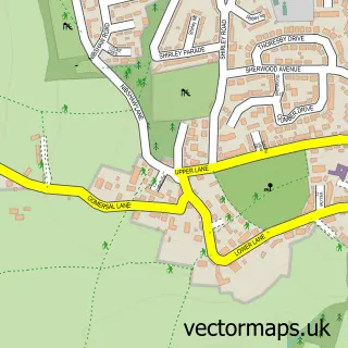Street map sample of Little Gomersal, West Yorkshire