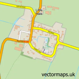 Street map sample of Little Hale, Lincolnshire