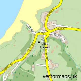 Street map sample of Little Haven, Dyfed