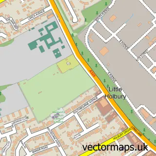 Street map sample of Little Holbury, Hampshire