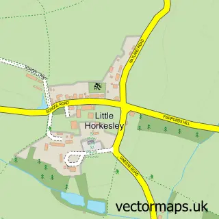Street map sample of Little Horkesley, Essex