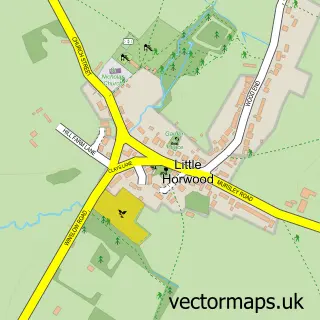 Street map sample of Little Horwood, Buckinghamshire