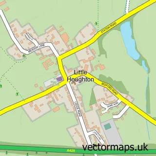Street map sample of Little Houghton, Northamptonshire