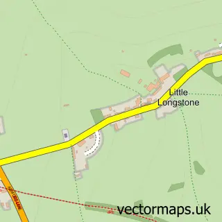 Street map sample of Little Longstone, Derbyshire