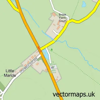Street map sample of Little Marcle, Herefordshire
