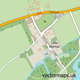 Street map sample of Little Marlow, Buckinghamshire