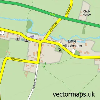 Street map sample of Little Missenden, Buckinghamshire