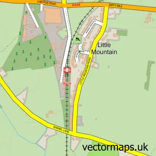 Street map sample of Little Mountain, Clwyd