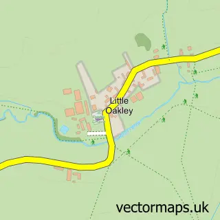 Street map sample of Little Oakley, Northamptonshire
