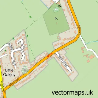 Street map sample of Little Oakley, Essex