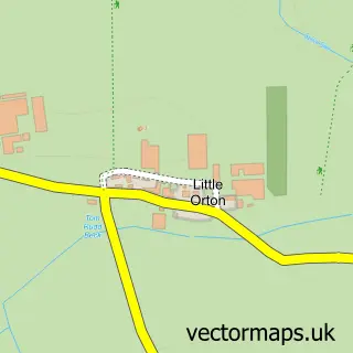 Street map sample of Little Orton, Cumbria