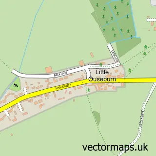 Street map sample of Little Ouseburn, North Yorkshire