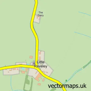 Street map sample of Little Raveley, Cambridgeshire