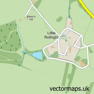 Street map sample of Little Rollright, Oxfordshire