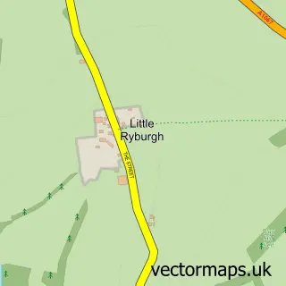 Street map sample of Little Ryburgh, Norfolk