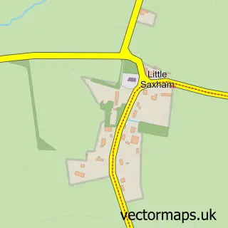 Street map sample of Little Saxham, Suffolk