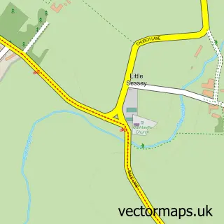 Street map sample of Little Sessay, North Yorkshire