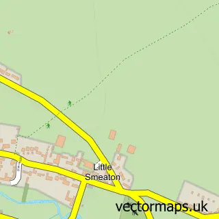 Street map sample of Little Smeaton, North Yorkshire