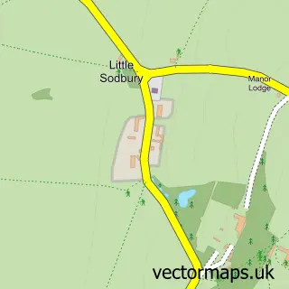 Street map sample of Little Sodbury, Gloucestershire
