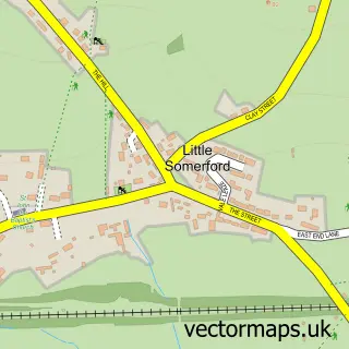 Street map sample of Little Somerford, Wiltshire