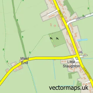 Street map sample of Little Staughton, Bedfordshire