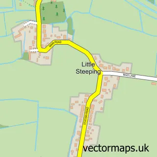 Street map sample of Little Steeping, Lincolnshire
